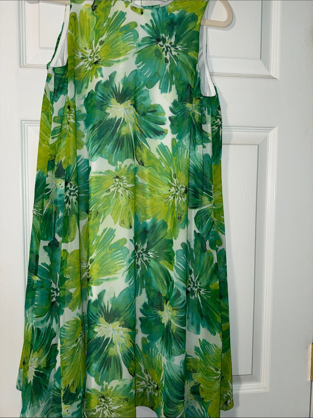 Calvin Klein White Dress with Green Accents